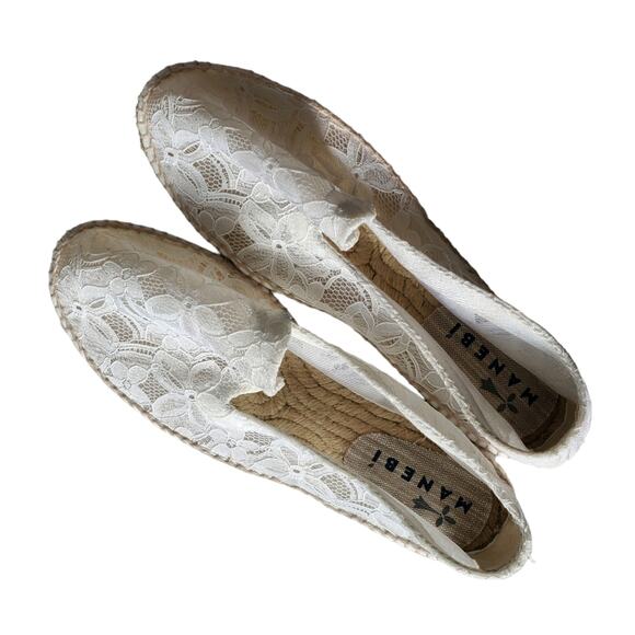 Manebi White Lace Espadrilles (39)